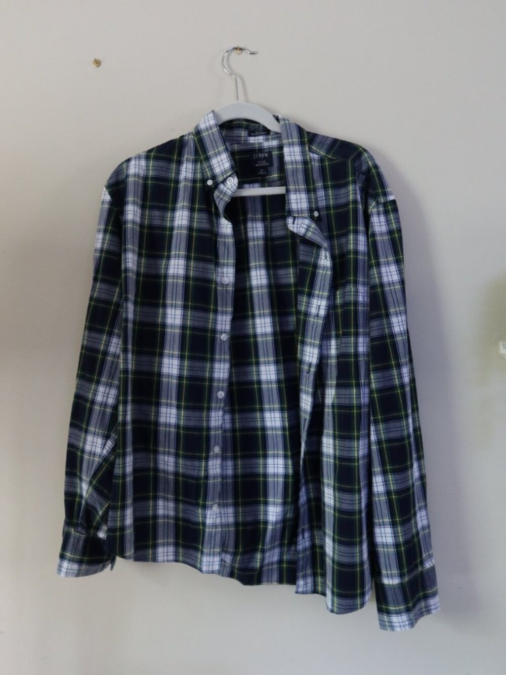 J. Crew Slim Untucked Flex washed XL button down mens dress shirt Like New